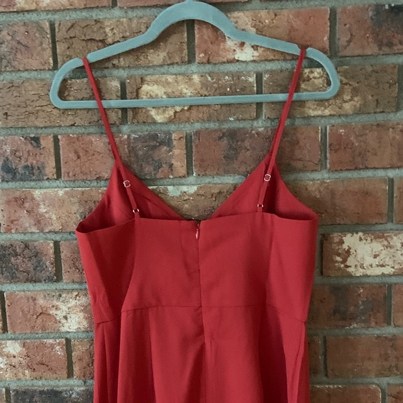 Lulus Reinette Elegant Red Women's Tulip Hem Midi Formal Dress - Picture 9 of 11